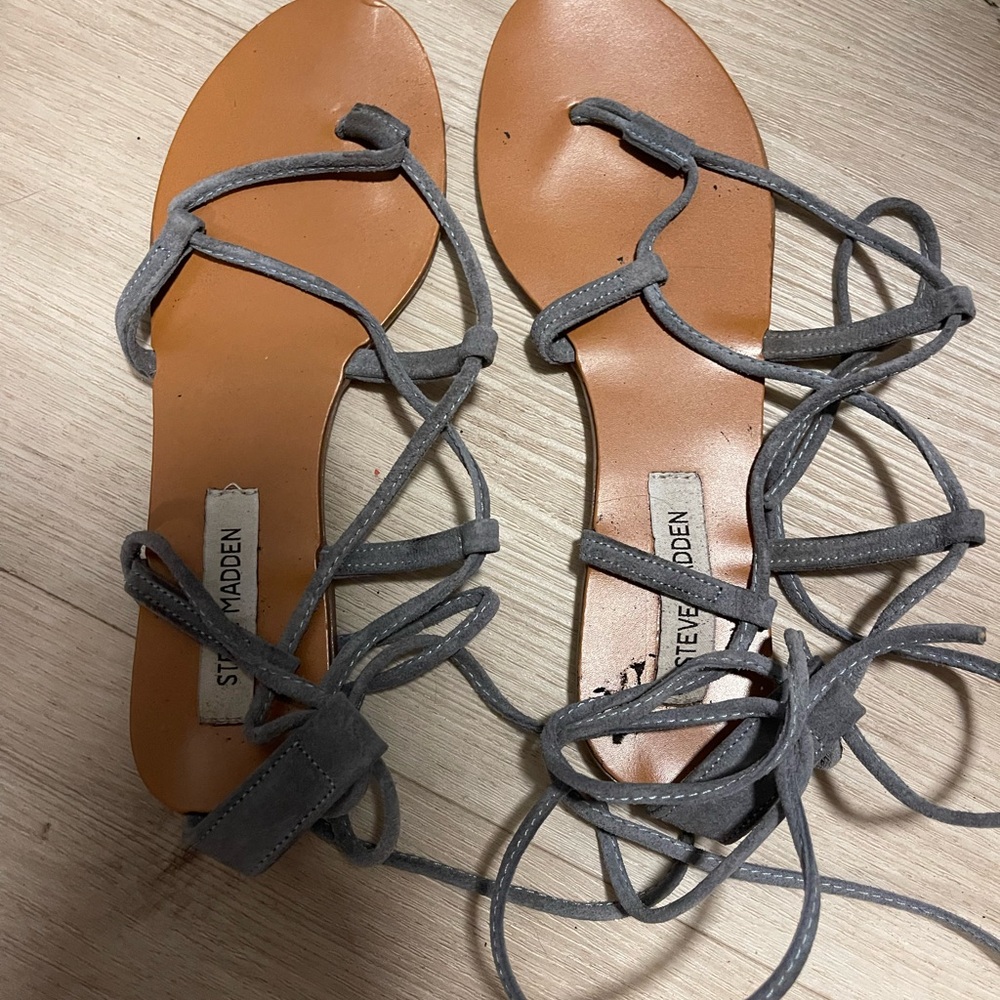 Steve Madden Charcoal Lace-Up Sandals